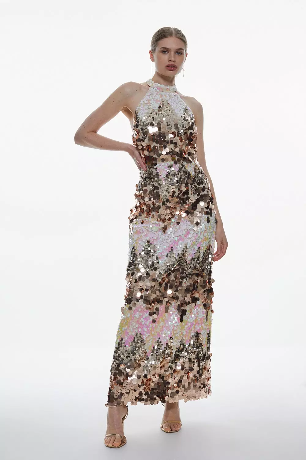 Karen millen hotsell gold sequin dress